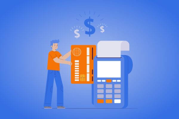 Dijital ödeme ve çevrim içi ticaret illüstrasyonu